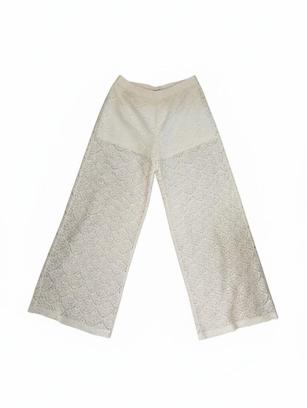 Statement Crochet Knit Wide Leg Pants